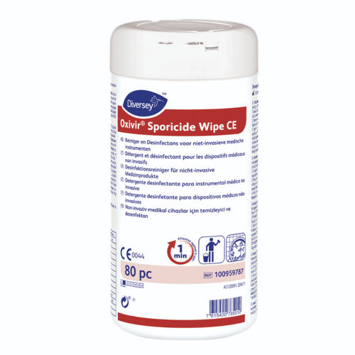 Lenços umedecidos para pisos e outras superfícies - Oxivir Sporicide Wipe - DIVERSEY - emb. 80 unidades