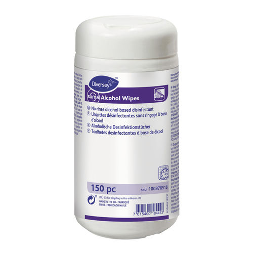 Lenços umedecidos para pisos e outras superfícies - Suma Alcohol Wipe - DIVERSEY