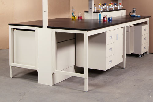 Móvel para bancada de laboratório - SIGMA FRAME™ - Mott Manufacturing - de laboratório / com porta / branco