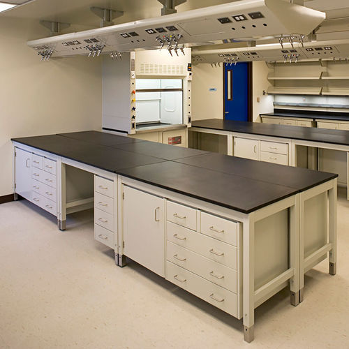 Bancada técnica de laboratório em inox - Chameleon™ - Mott Manufacturing - com prateleiras