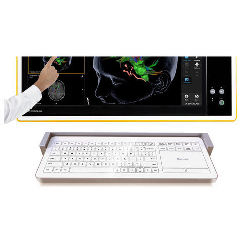 Teclado hospitalar com teclado numérico - B48 - Bastron - de vidro / higiênico / selado