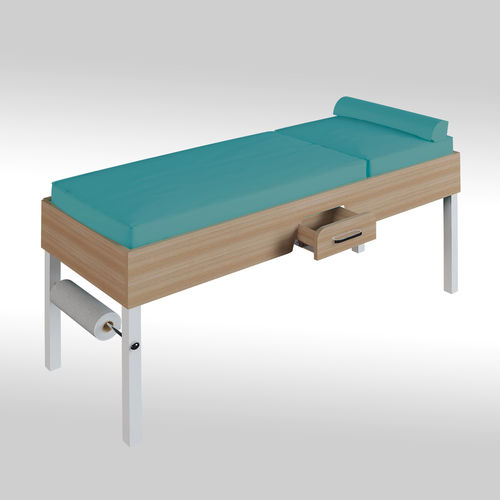 Mesa de exame manual - DIAGNO 02 - MEISSA - com encosto regulável / com altura fixa / com compartimentos de arrumação