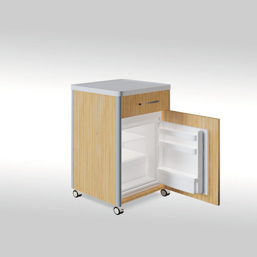 Mesa de cabeceira com rodízios - SERA 07 - MEISSA - modular / com gavetas / com compartimento refrigerado