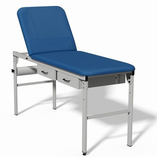 Mesa de exame manual - 112  - Plinth Medical - com encosto regulável / com altura fixa / com compartimentos de arrumação