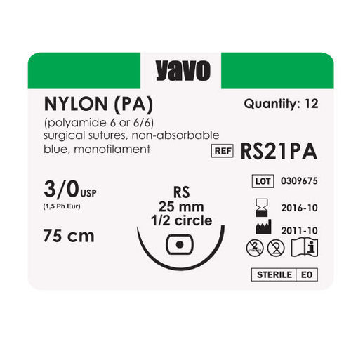 Fio de sutura não absorvível - Nylon - Przedsiębiorstwo YAVO - para cirurgia geral / para cirurgia oftalmológica / para cirurgia plástica