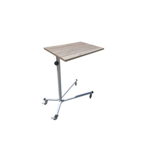 Mesa de refeição de altura regulável - MDF  - Sté AMEL - com rodízios / com acionamento manual