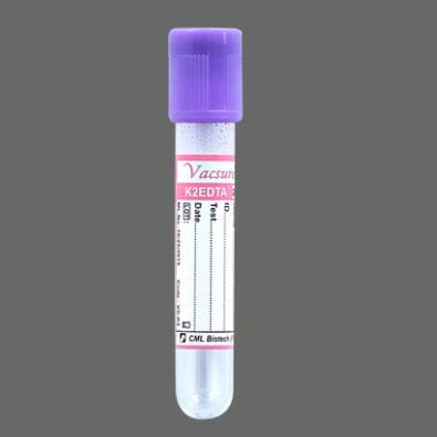Tubo de coleta cilíndrico - VS-K2 - CML Biotech - em PET / para coleta de amostras / K2-EDTA