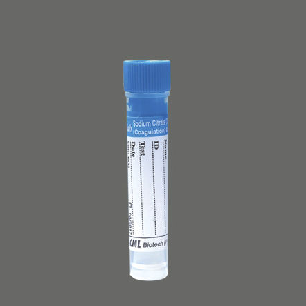 Tubo de coleta para análise da coagulação - SLS-Nac	 - CML Biotech - com fundo plano / de sangue / citrato de sódio