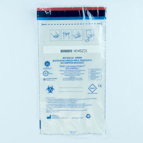 Bolsa de embalagem para produtos perigosos -  02 GREEN - M.&G. INTL srl - para produtos biológicos / para amostras biológicas / em material plástico