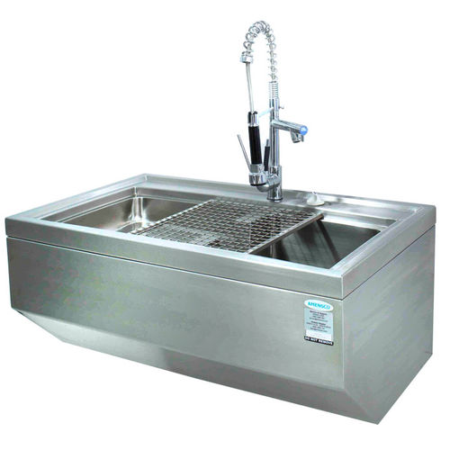 Estação de limpeza para o setor médico - IWS 1S 200 - AMENSCO MEDICAL TECHNOLOGIES - em aço inoxidável / com pia