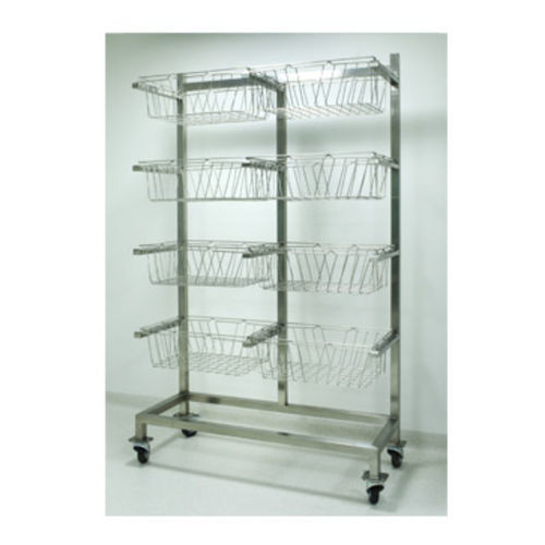 Rack de armazenamento - AMENSCO MEDICAL TECHNOLOGIES - móvel / duplo / em aço inoxidável