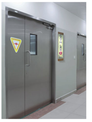 Porta de proteção radiológica - SLD 100PL	 - AMENSCO MEDICAL TECHNOLOGIES - para sala de cirurgia / para serviço de radiologia / de abrir