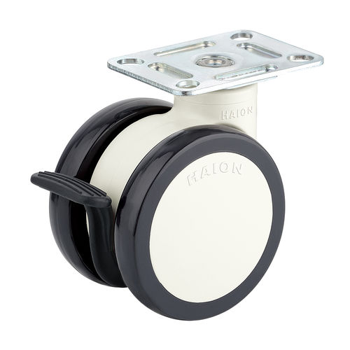 Roda para carrinho hospitalar - H322-6P100UNB/N - Haion Caster - para cama hospitalar / giratória / com freio