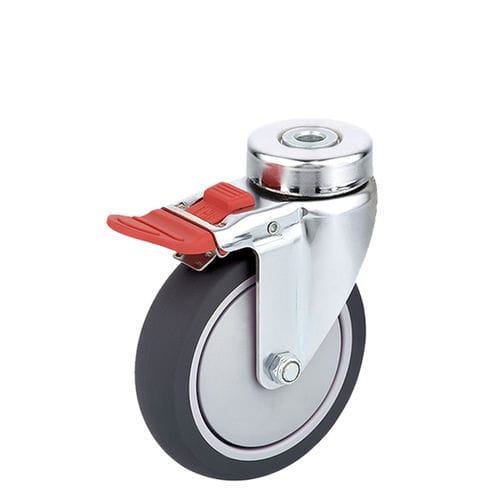 Roda para cama hospitalar - H381-2B200TPB/N - Haion Caster - com freio / em borracha