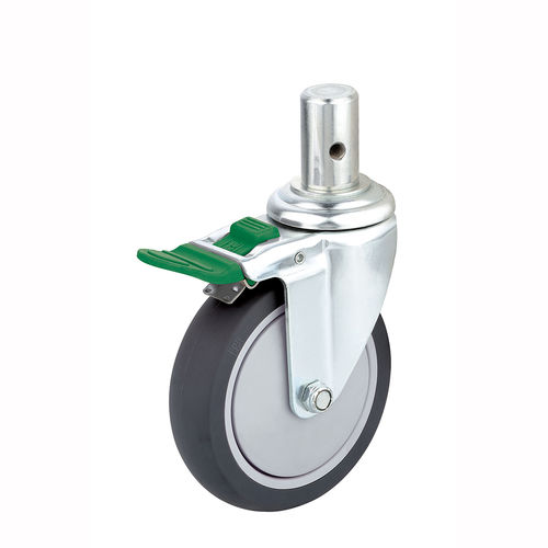 Roda para carrinho hospitalar - H382-6S200TPB/D - Haion Caster - com freio / em borracha