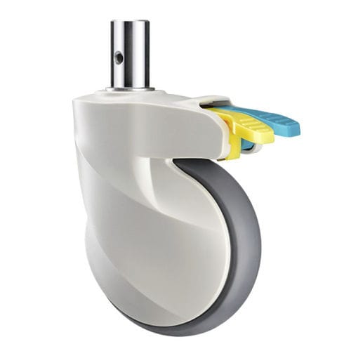 Roda para cama hospitalar - E202D-Y - Longfen Caster - em polipropileno / em borracha / com freio