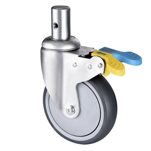 Roda para carrinho hospitalar - E302D-Y - Longfen Caster - para cama hospitalar / com freio