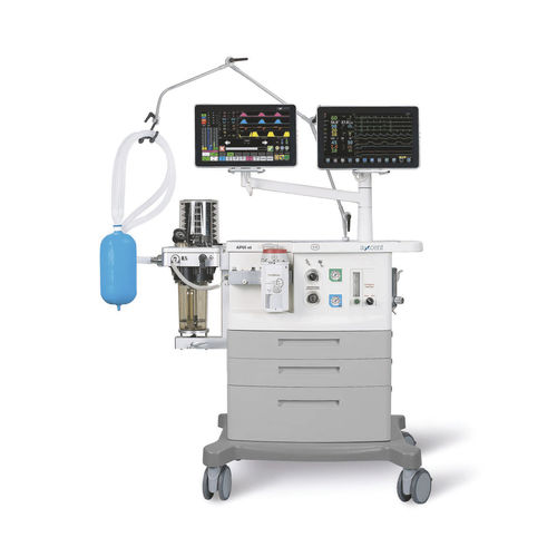 Aparelho de anestesia com carrinho - APUS x3 - aXcent medical - com monitoramento respiratório / com ventilador