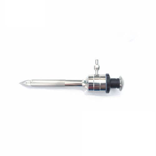 Trocarte para laparoscopia - 801.008 - Zhejiang Geyi Medical Instrument - com lâmina / com torneira de insuflação / com camisa
