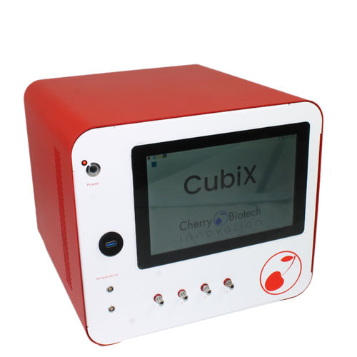 Unidade de controle com tecnologia microfluídica - CubiX - CherryBiotech - de temperatura / de fluxo / de pH