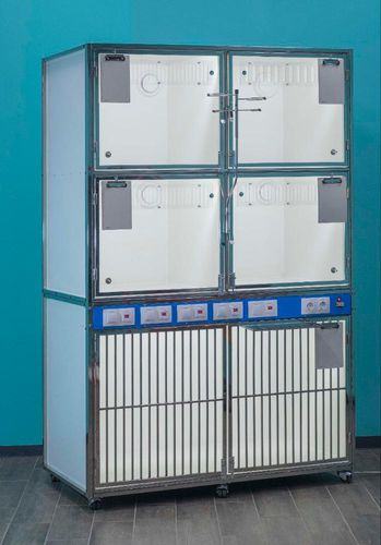 Gaiola veterinária modular - KC-05e - EVG - EdenVetGroom - com 6 compartimentos / com rodízios