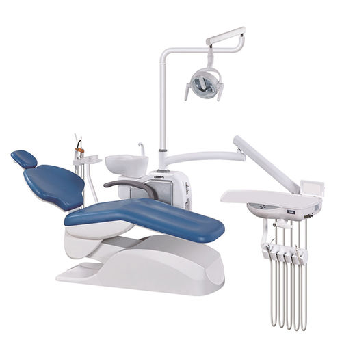 Conjunto odontológico com cadeira de acionamento elétrico - AG-808-Q5 - Jiangsu Aegean Technology - com equipo elevado / com iluminação