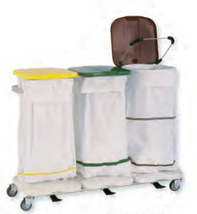 Carrinho para roupa de limpeza - AISY-BAG 3 - WEPPES Solutions - para lavanderia / 3 bolsas