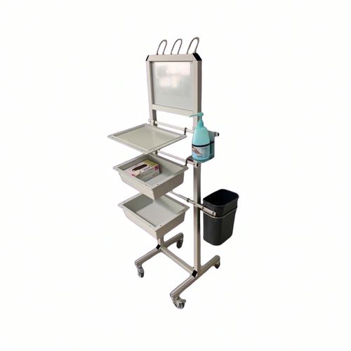 Estação de higienização com rodízios - HYGISTAND - WEPPES Solutions - com cesto / com caixa de luvas / com suporte para álcool-gel