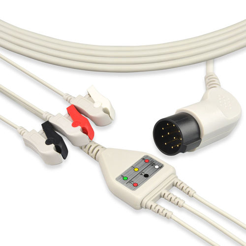 Cabo de ECG 5 vias - EA075C3A - Med-link Electronics Tech - de 3 fios / para Nihon Kohden / reutilizável