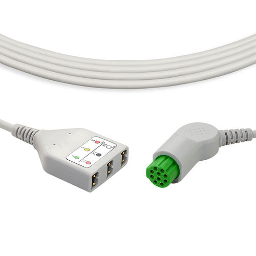 Cabo de ECG 5 vias - EL009-5AI - Med-link Electronics Tech - de 3 fios / reutilizável