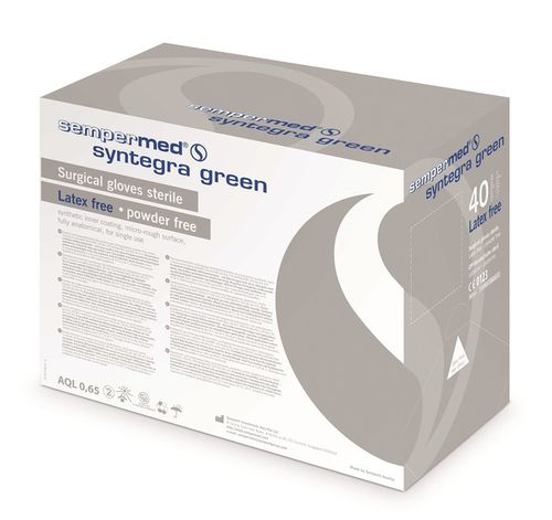 Luva sem látex - syntegra green - Sempermed Industrial - em poli-isopreno / cirúrgica / sem pó