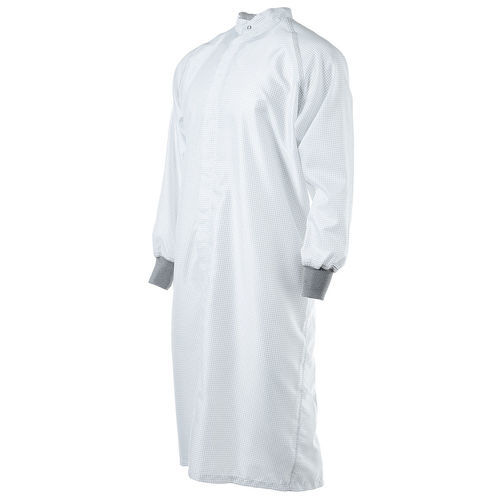 Jaleco hospitalar unissexo - 02ESD1 - Dastex - antiestático / branco / azul