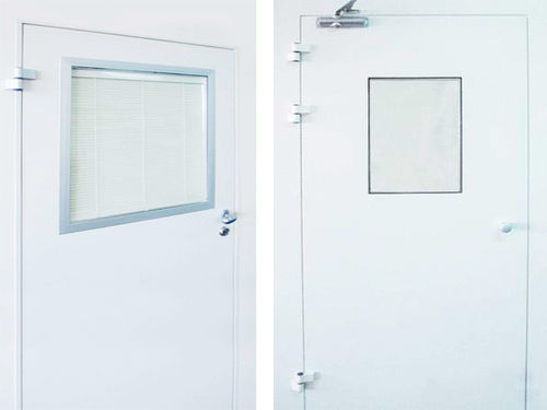Porta para hospital - LeoCon Group - de correr / de abrir / em aço inoxidável
