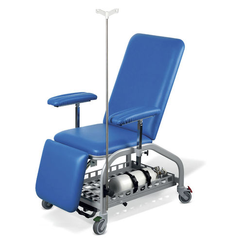 Poltrona de descanso manual - AMB2021007 - C.A.M. Hospital - com encosto regulável / com rodízios