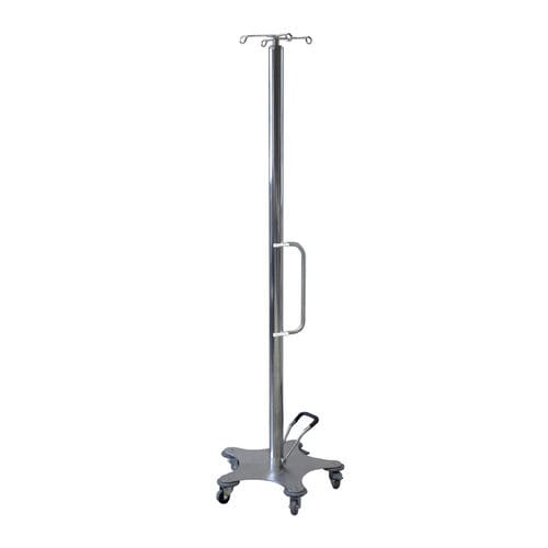 Suporte para soro com rodízios - AMB2021010 - C.A.M. Hospital - 4 ganchos / em inox / hidráulico
