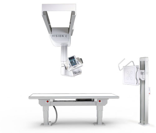 Sistema de radiografia digital - VISION C - Visaris - para radiografia geral / com bucky de piso / com braço porta-tubo telescópico de teto