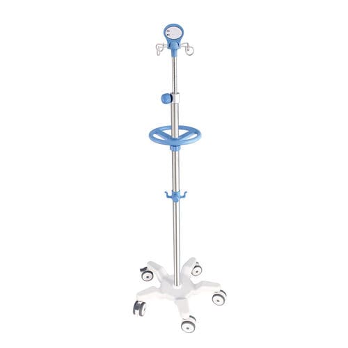 Suporte para soro com rodízios - B26-05 - Fangge Medical - 4 ganchos / para serviços pesados / em inox