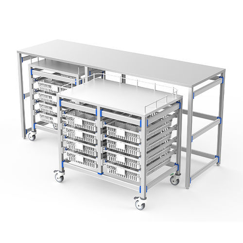 Estação de trabalho para sala de cirurgia - FG-PW-60/40/4F/02 - Fangge Medical - com prateleiras / modular / com rodízios