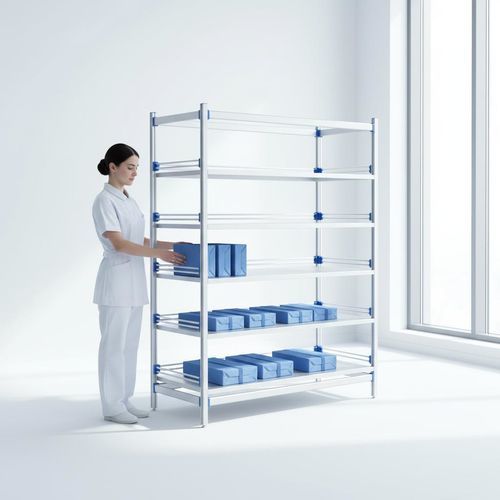 Estante com 5 prateleiras - FG-B-05F - Fangge Medical - para caixas / para cestos / para farmácia