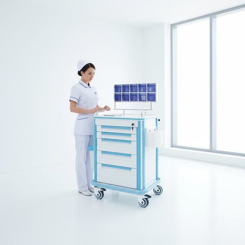 Carrinho de anestesia - FG-C-02 - Fangge Medical - em material plástico / em alumínio / 5 gavetas