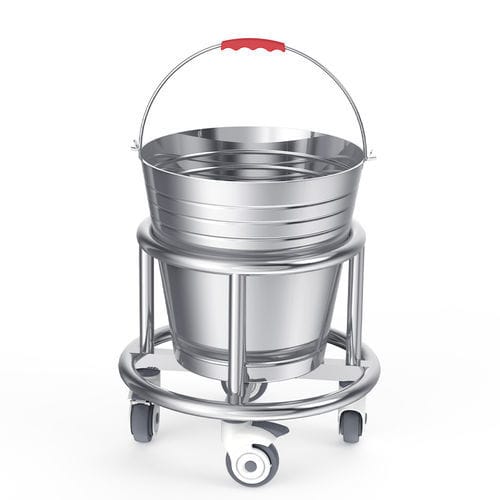 Lixeira em aço inoxidável - B34 - Fangge Medical - com rodízios / com pedal