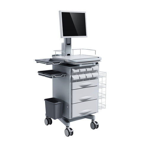 Carrinho para computador para distribuição de medicamentos - HS-T-11 - Shandong HESOURCE Medical Equipment - opções / com gavetas