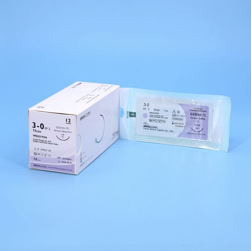 Fio de sutura absorvível - PGA  - WEGO Medical - para cirurgia geral / para cirurgia plástica / 4-0