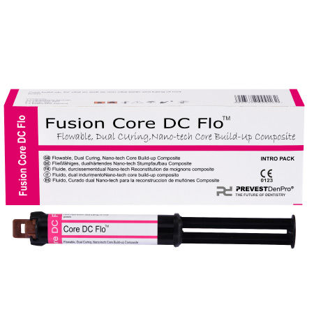 Material dentário em resina fluida - Fusion Core DC Flo - PREVEST DENPRO LIMITED - para restauração dentária / fotopolimerizável / radiopaco