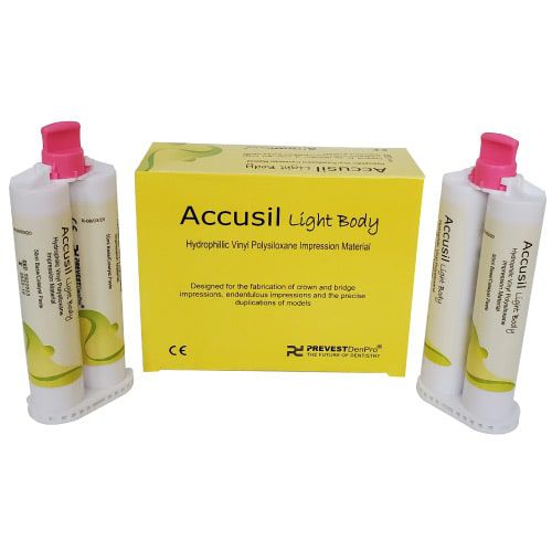 Material dentário de polivinilsiloxano - Accusil Putty Light Body - PREVEST DENPRO LIMITED - para pontes dentárias / para coroas dentárias / para moldeira de impressão