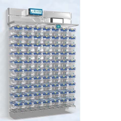 Jaula para experimentação animal para isolamento - RAIR IsoSystem™ Wall Mounted - LAB PRODUCTS - para porquinhos-da-índia / para ratos / modular