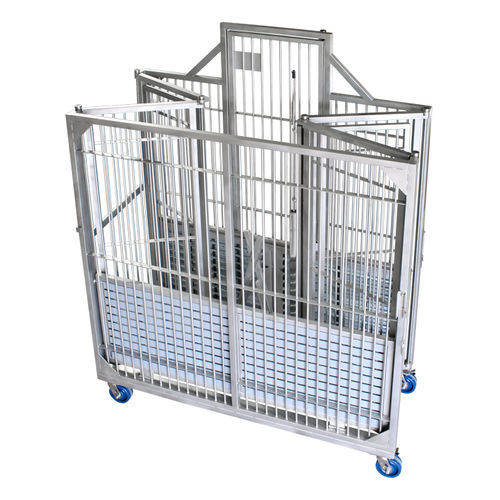 Jaula para experimentação animal para cães - LAB PRODUCTS - modular / dobrável / em aço inoxidável