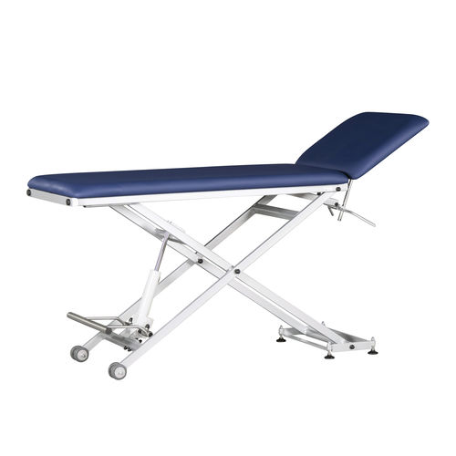 Mesa de exame hidráulica - Examobil - ISKO Koch GmbH - com altura regulável / com encosto regulável / articulada em 2 seções