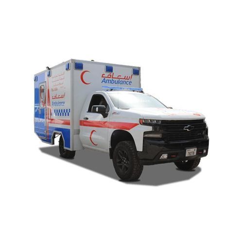 Ambulância para cuidados intensivos - Chevrolet Silverado - Abronn - para transferência de paciente / com baú / de 4 macas
