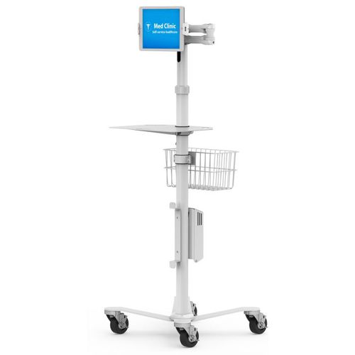 Braço de suporte para monitor articulado - Universal Medical Rolling Cart - Rise Freedom Extended Cling - Maclocks / Compulocks - de altura regulável / para tela / para uso médico